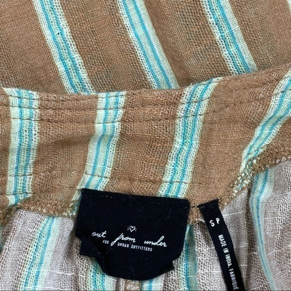 UO‎ Out From Under Tan Brown Jaden Striped Scoop Back Wide Leg Jumpsuit Onesie - Picture 10 of 17